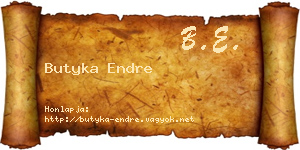 Butyka Endre névjegykártya